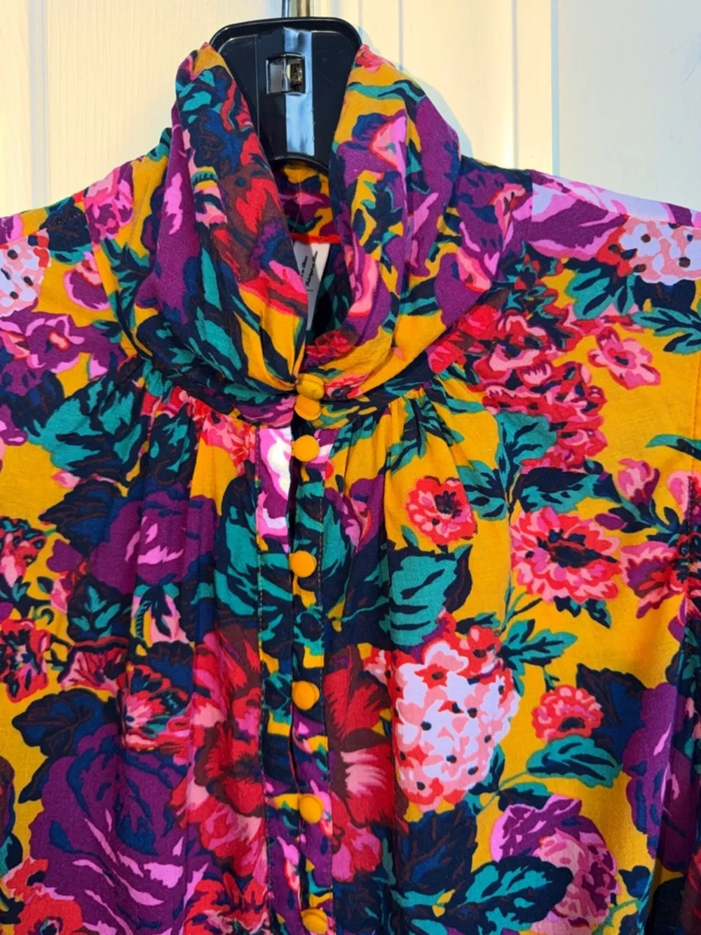 Anthropologie Meadow Rue Cecilia Button Floral Blouse Size M - Picture 5 of 10